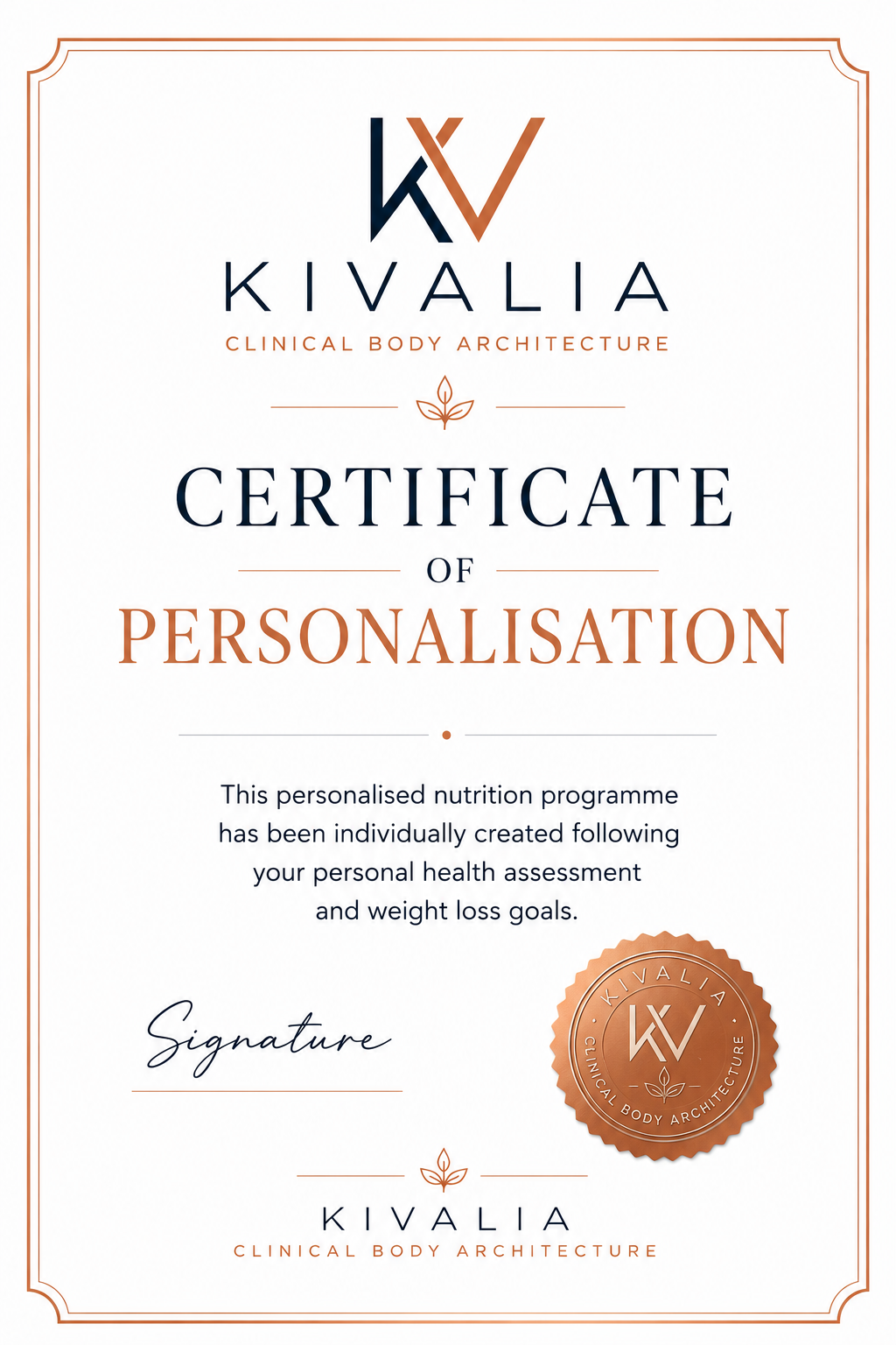 Personalised Weight Loss Programme
