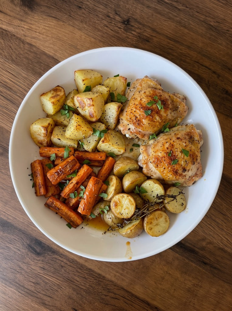 One-Tray Roast Chicken & Root Vegetables — Kivalia 15 Easy Dinners on a Budget